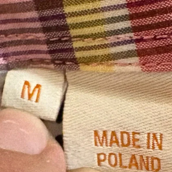 Boss Orange-HUGO-Men's Plaid Shirt - Pink and Yellow SZ M - Picture 4 of 5